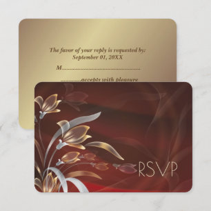 Floral elegante Tarjetas RSVP de diseño de oro