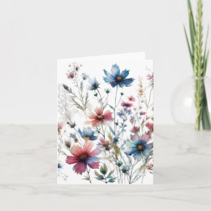 Floral en Acuarela con Tinta Alcohólica en Blanco