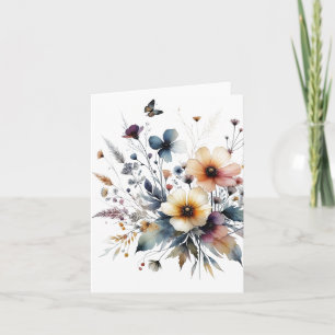 Floral en Acuarela con Tinta Alcohólica en Blanco