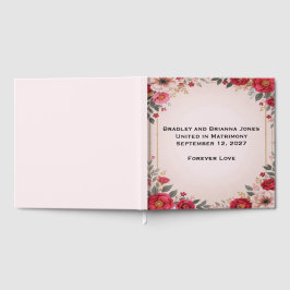 Floral en Boda rosa libro de invitados