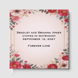 Floral en Boda rosa libro de invitados