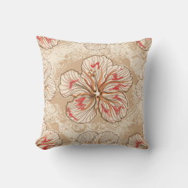 Floral en Cojín decorativo marrón y rojo