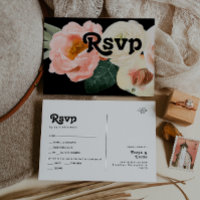 Floral en negrita | Tarjeta de respuesta postal de