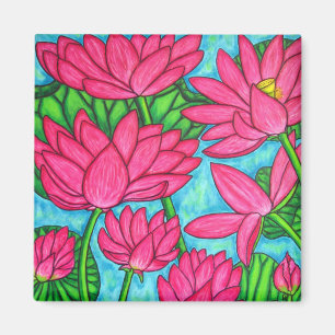 Floral enrrollado - imán de Lotus