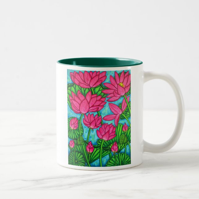 Floral enrrollado - taza de café de Lotus (Derecha)