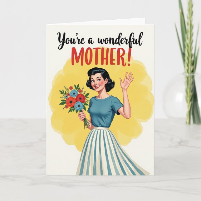 Floral Eres una Gran Mamá Tarjeta (Anverso)