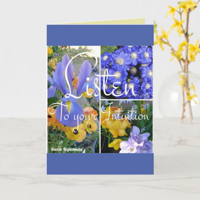 Floral Escuche Su Tarjeta De Oferta Sabia De Intui (flor amarilla)