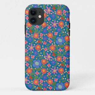 Floral estilo arte folk, Funda de iPhone azul 5 Xt