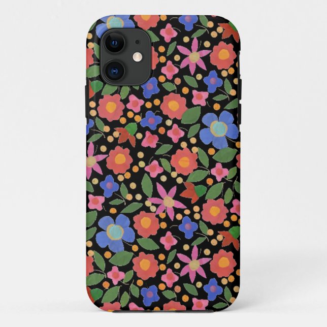 Floral estilo arte folk, Funda Xtreme para iPhone  (Reverso)