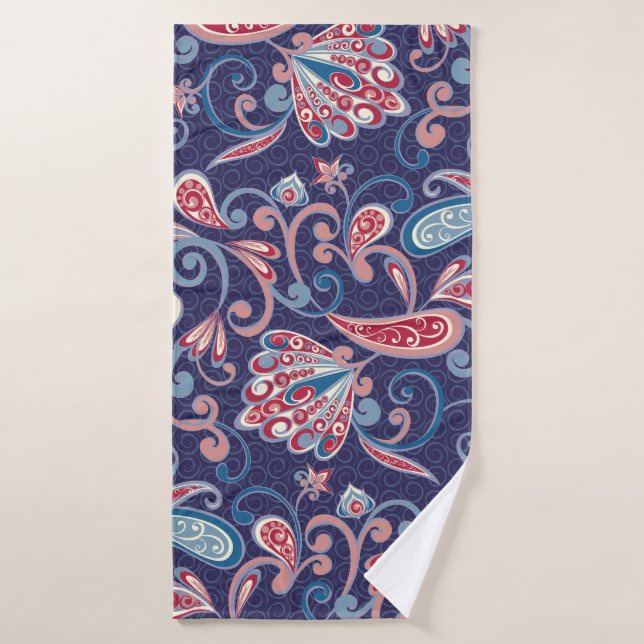 Floral Étnica: Resumen Oriental Seamless. (Toalla de baño)