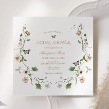 Floral Fairytale Garden Bridal Shower Invitación