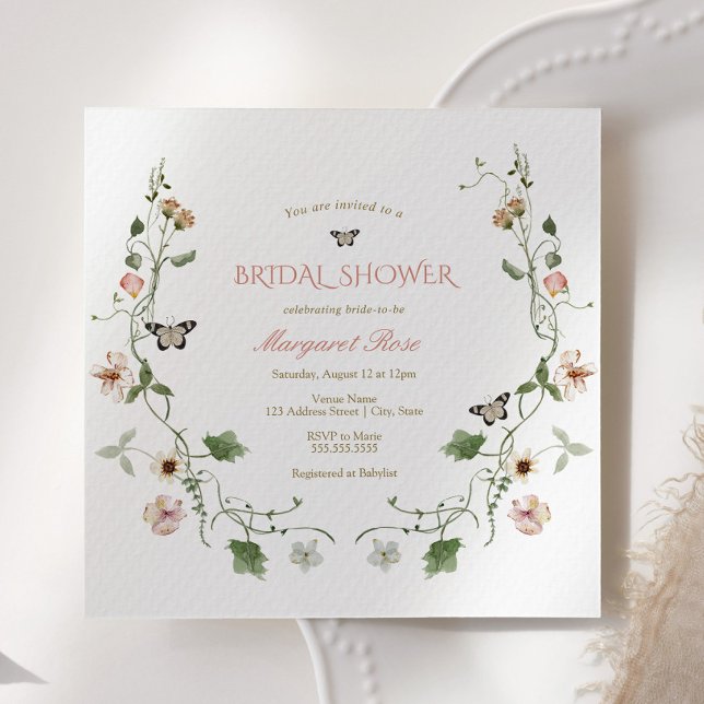 Floral Fairytale Garden Bridal Shower Invitación (Subido por el creador)