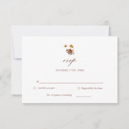 Floral Fall Boda floral Otoño Tarjeta RSVP