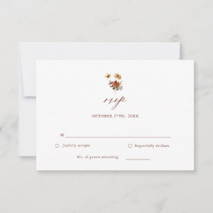 Floral Fall Boda floral Otoño Tarjeta RSVP
