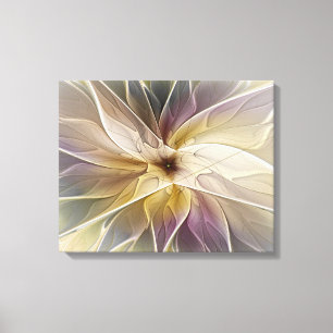 Floral Fantasía Oro berenjena Resumen Arte Fractal