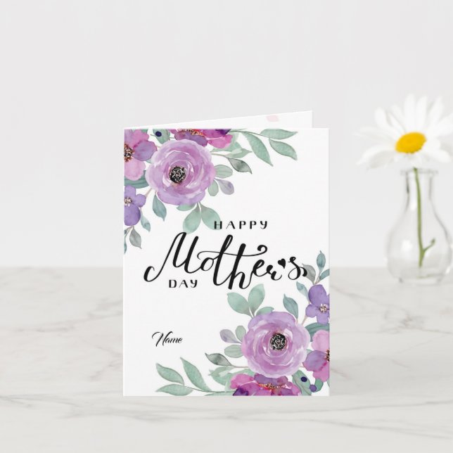 Floral feliz tarjeta del día de la madre (Planta pequeña)