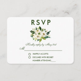 Floral Floral Boda Blanca Verde RSVP GS