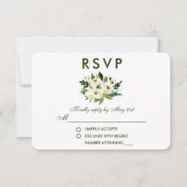 Floral Floral Boda Blanca Verde RSVP GS