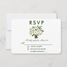 Floral Floral Verde Boda blanca RSVP