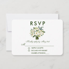 Floral Floral Verde Boda blanca RSVP