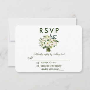 Floral Floral Verde Boda blanca RSVP