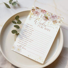 Floral garden boho quiere tarjeta de bebé