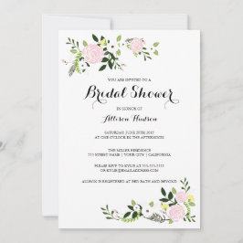 Floral Garden Bridal Shower Invitación - blanco