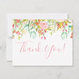 Floral Garden Pink Gracias Tarjeta De Nota