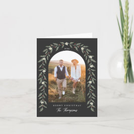 Floral Garland Arqueada foto tarjeta de Navidades 