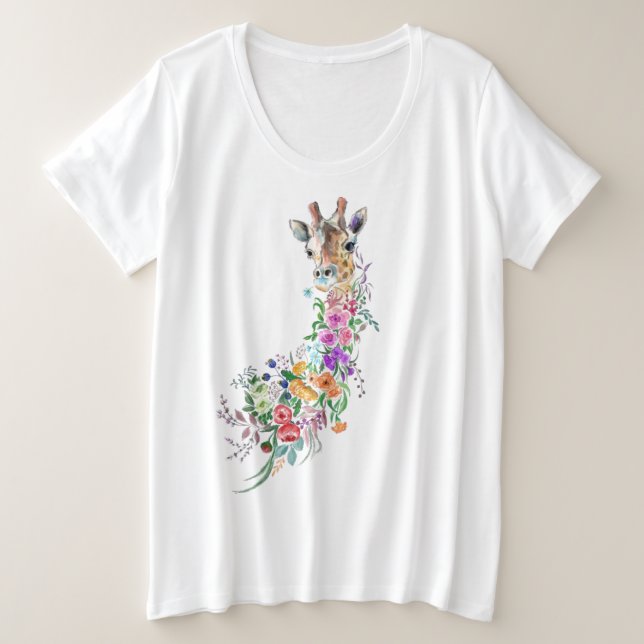 Floral Giraffe T-Shirt (Anverso del diseño)