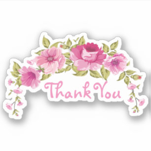Floral Gracias Pegatina Etiqueta Favor Stickes