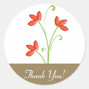 Floral Gracias Pegatinas