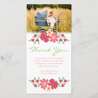 Floral gracias plantilla de la tarjeta de la foto