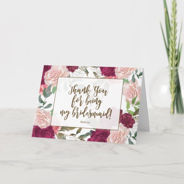 floral gracias por ser mi tarjeta de novia (Anverso)