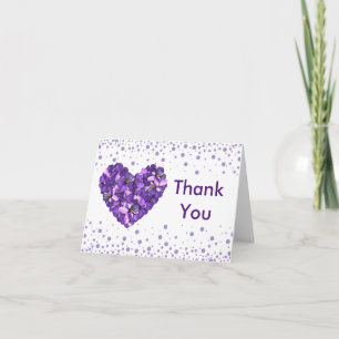 Floral Gracias tarjeta con violetas