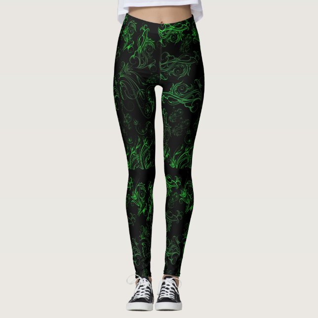 Floral Green Leggings (Anverso)