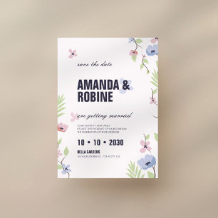 Floral Guardar La Invitación De Boda De Fecha