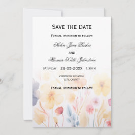 Floral Guardar la tarjeta boda de fecha