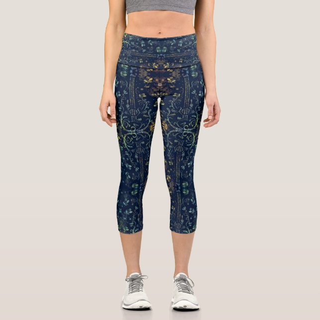 Floral Guitar Capri Leggings (Anverso)