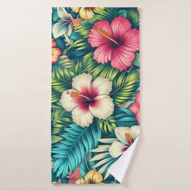 Floral hawaiano/tropical (Toalla de baño)