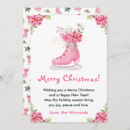 Floral Hielo Skate Pink Merry Navidad