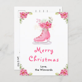 Floral Hielo Skate Pink Merry Navidad