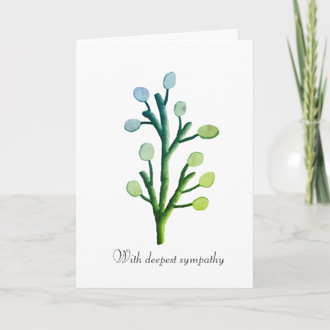 Floral hojas verdes con tarjeta de simpatía (Anverso)