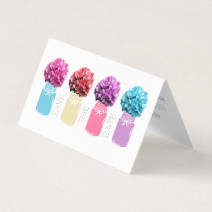 Floral Hydrangea Mason Jars Guardar la tarjeta de 