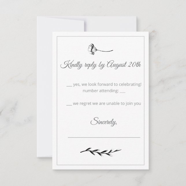 Floral Illustration Response Card (Anverso)