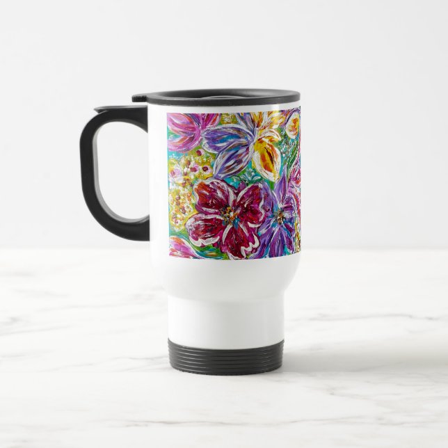 Floral Insulado de la taza de viaje caliente y frí (Izquierda)
