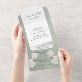 Floral Invitación a la boda Guardar la fecha