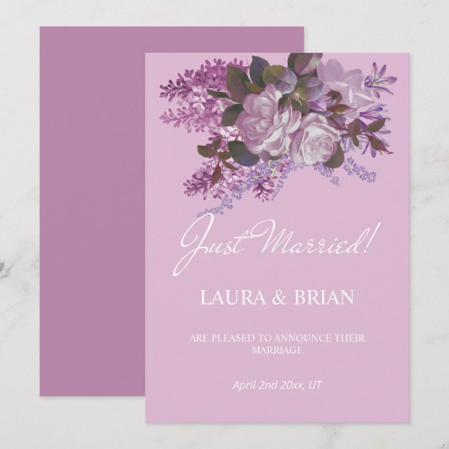 Floral, Invitación Boda recién casada (Anverso / Reverso)