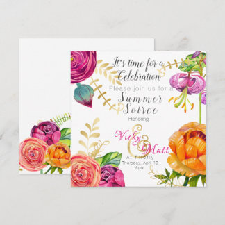 floral invitación brunch fiesta ducha cumpleaños