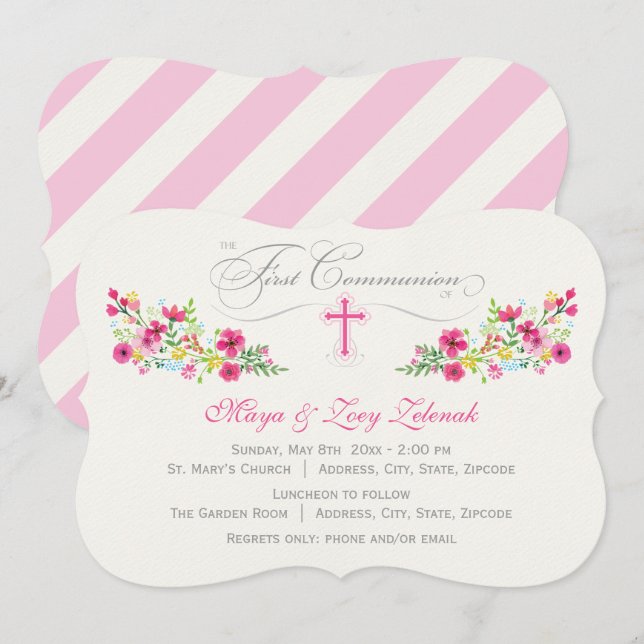 Floral| Invitaciones de la Primera Comisión (Anverso / Reverso)